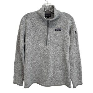 Patagonia Better Sweater 1/4 Zip Knit Pullover Womens M Gray Moisture Wicking